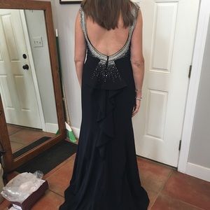 Prom/Mother of the Bride dress navy blue w/beading
